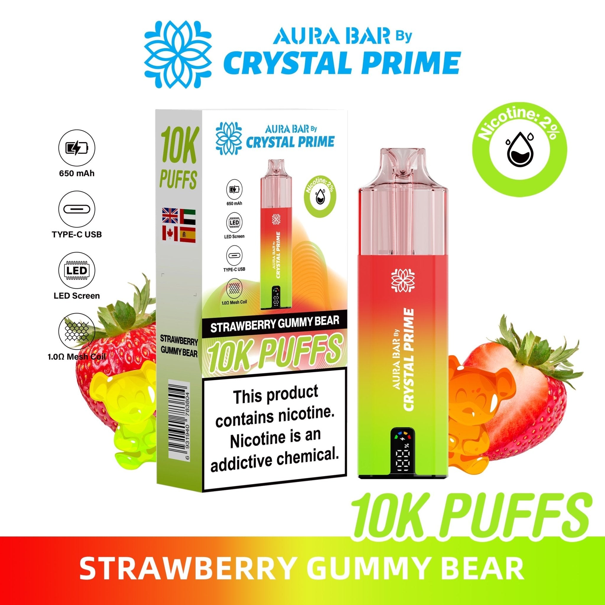 Buy Bulk Aura Bar 10000 Disposable Vape By Crystal Prime - Pack of 5 at Lowest Wholesale Price ! Vape Wholesale Hub Buy Bulk Aura Bar 10000 Disposable Vape By Crystal Prime - Pack of 5 at Lowest Wholesale Price ! Vape Wholesale Hub
