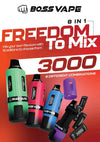 Boss Vape 3000 Prefilled Vape Box of 5 | 8 in 1 Edition - Berry Edition